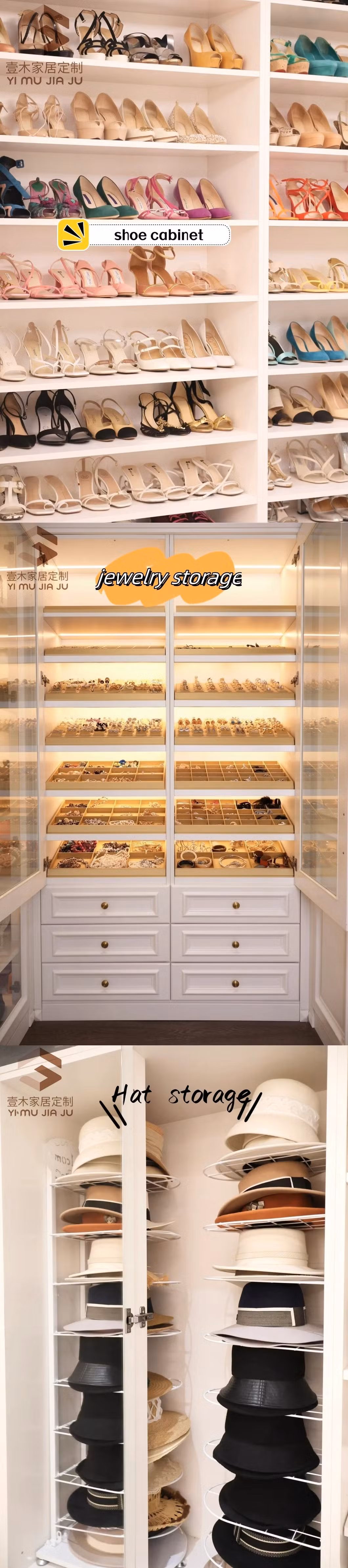 Solid Wood Lacquer Luxury Walk in Closet Wardrobe Hot Sales Factory