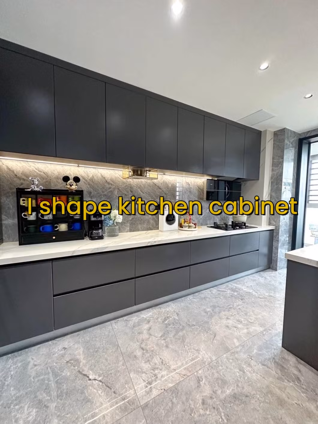 Modern Wood Design Customized High End Melamine Board Simple Style Kitchen Cabinet