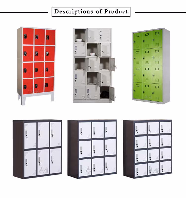 Home Armoire Manufacturer Kd Steel Wardrobe Cabinet Used with Mirror