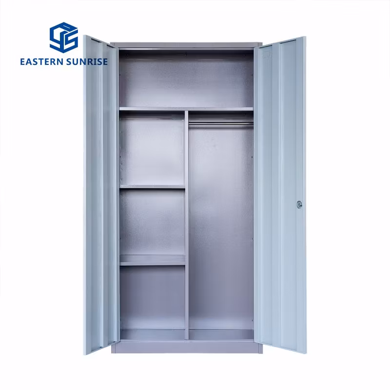 Colordul Metal Wardrobe Bedroom Closet with Coat Hanger and Storage Shelves