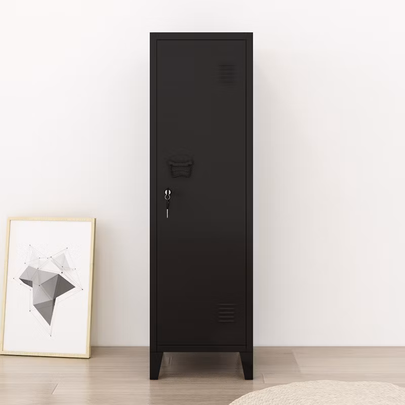 Home Use Metal Single Door Room Storage Cabinet Steel Mini Wardrobe
