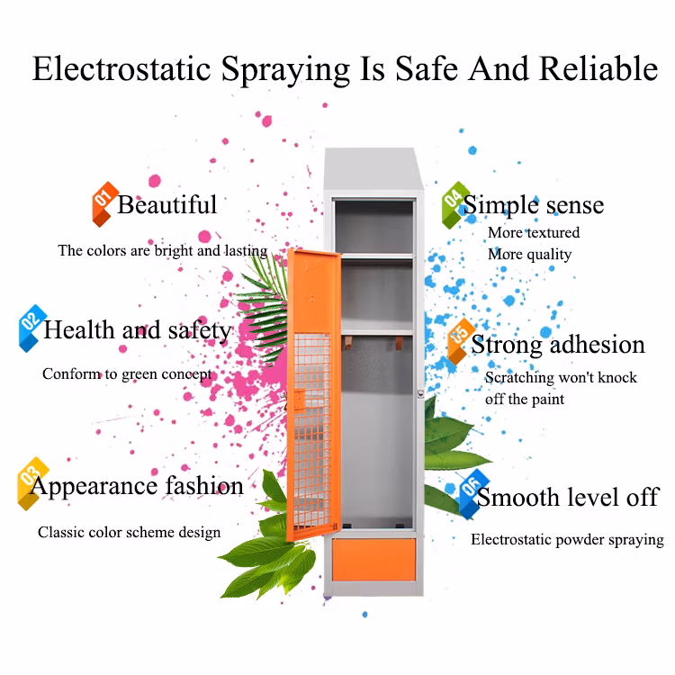 Customized Inclined Top Grid Single Door Locker Warehouse Steel Staff Wardrobe for Factory