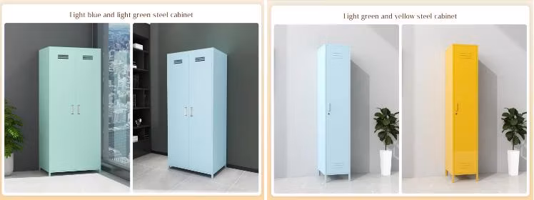 Blue One Door Sliding Wardrobe with Mirror Bedroom Furniture Modern Bedroom Cabinets