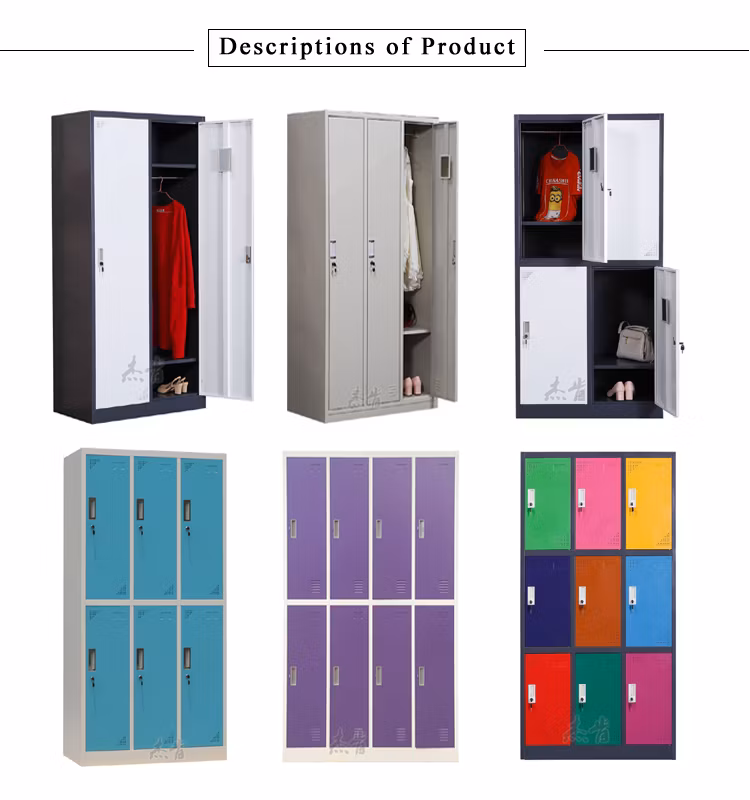 Home Armoire Manufacturer Kd Steel Wardrobe Cabinet Used with Mirror
