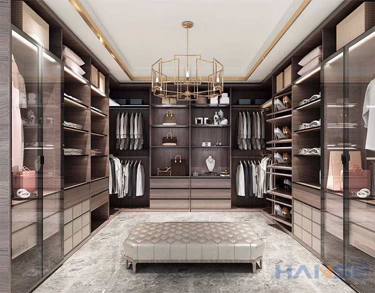 Chinese Modern Bedroom Clothes Organizer Wardrobes Closets Design Custom Made U Shaped Walk in Storage Cabinet Wardrobe Closet