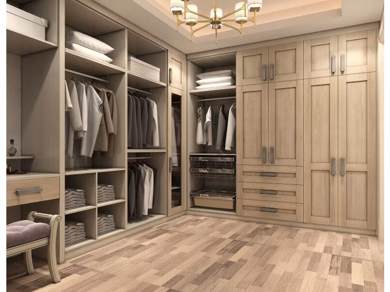 Walk in Closet Customized Wooden Furniture Modern Systems Bedroom Closet Wardrobe