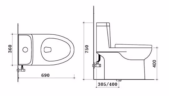 China Manufacture Bathroom Sanitary Ware White Glazed One Piece Water Closet