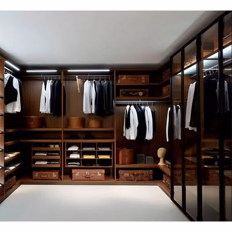 Modern Bedroom Furniture Hotel Storage Swing Sliding Door Wood Plywood Glass MDF Cabinet Wardrobe