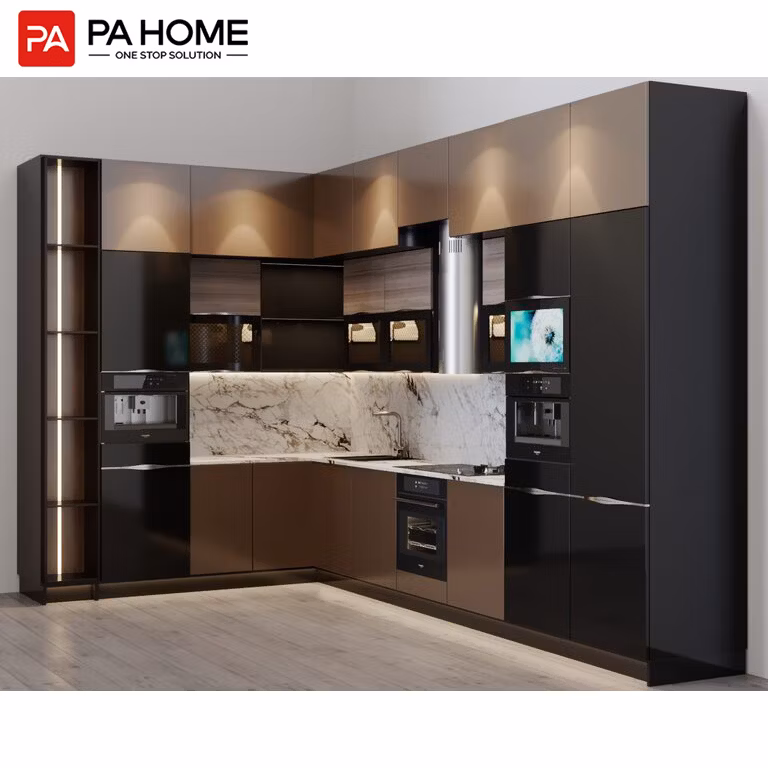 PA Commercial Full Materials Hotel Project Automatic System Furniture Compact Design Small Mini Kitchen Cabinets