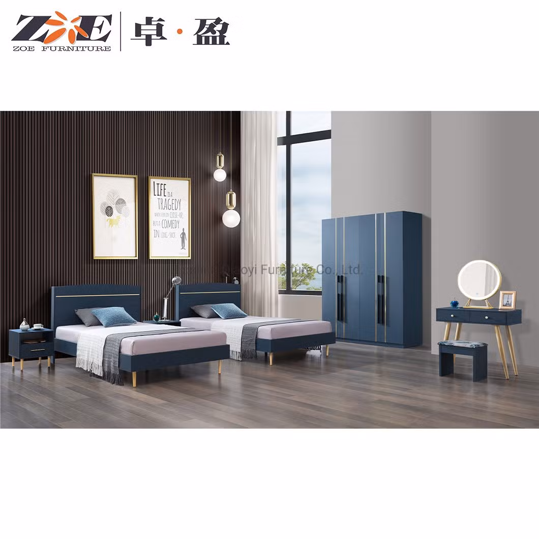 Home Bedroom Furniture Modern Sample Wooden 4 Door MDF Wardrobe Wholesale Price