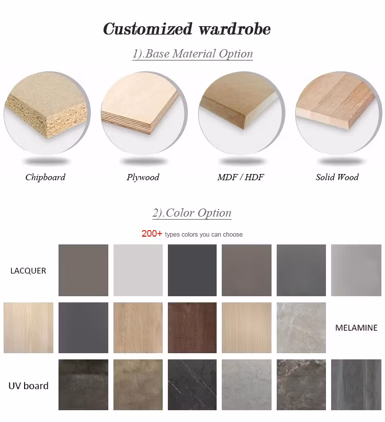 Foshan Professional Customize Solid Wood Wardrobes Modern Home Bedroom Furniture Combination Wardrobe