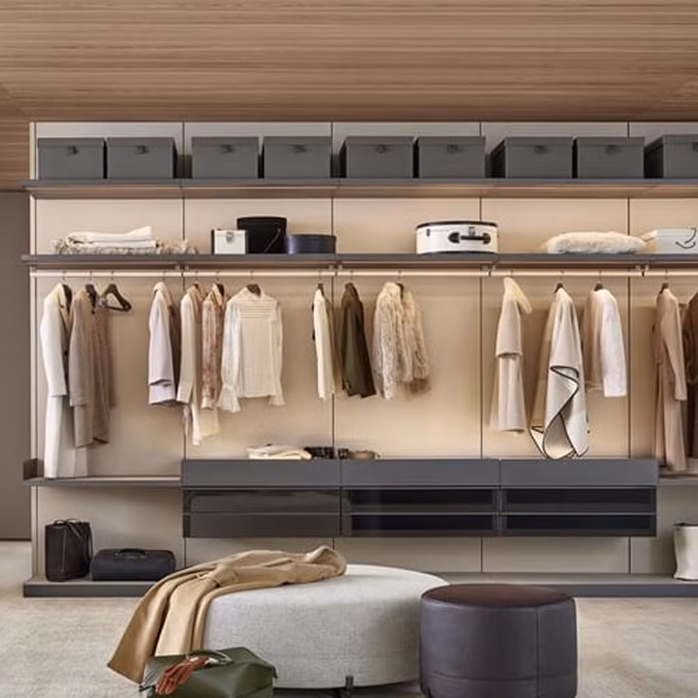 Foshan Professional Customize Solid Wood Wardrobes Modern Home Bedroom Furniture Combination Wardrobe