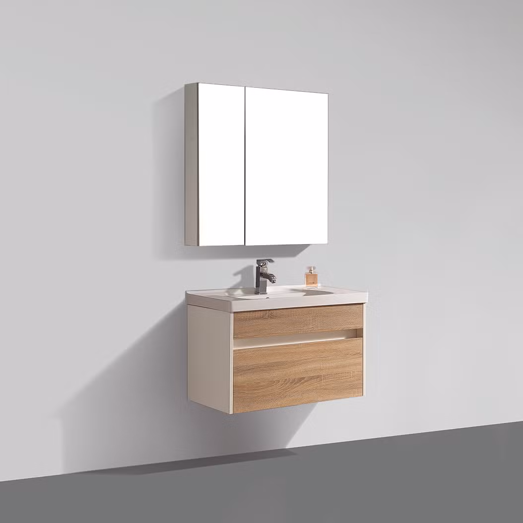 2022 New Design Black Hanging Wenge Double Sink Bathroom Vanity Set Modern Wall Mounted Cabinet Furniture Ceramic Basin LED Mirror Bathroom Vanity Cabinet