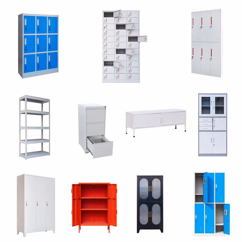 Colordul Metal Wardrobe Bedroom Closet with Coat Hanger and Storage Shelves