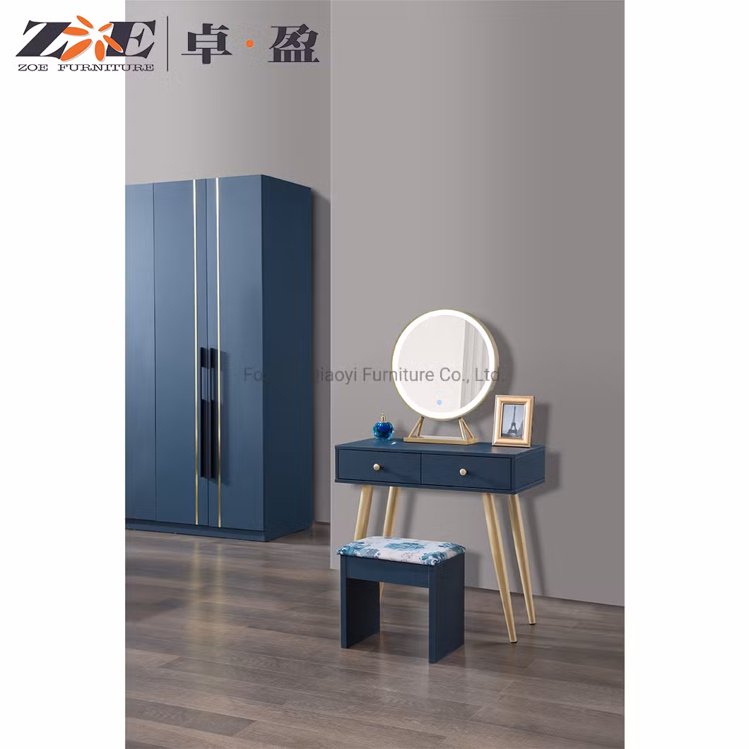 Home Bedroom Furniture Modern Sample Wooden 4 Door MDF Wardrobe Wholesale Price