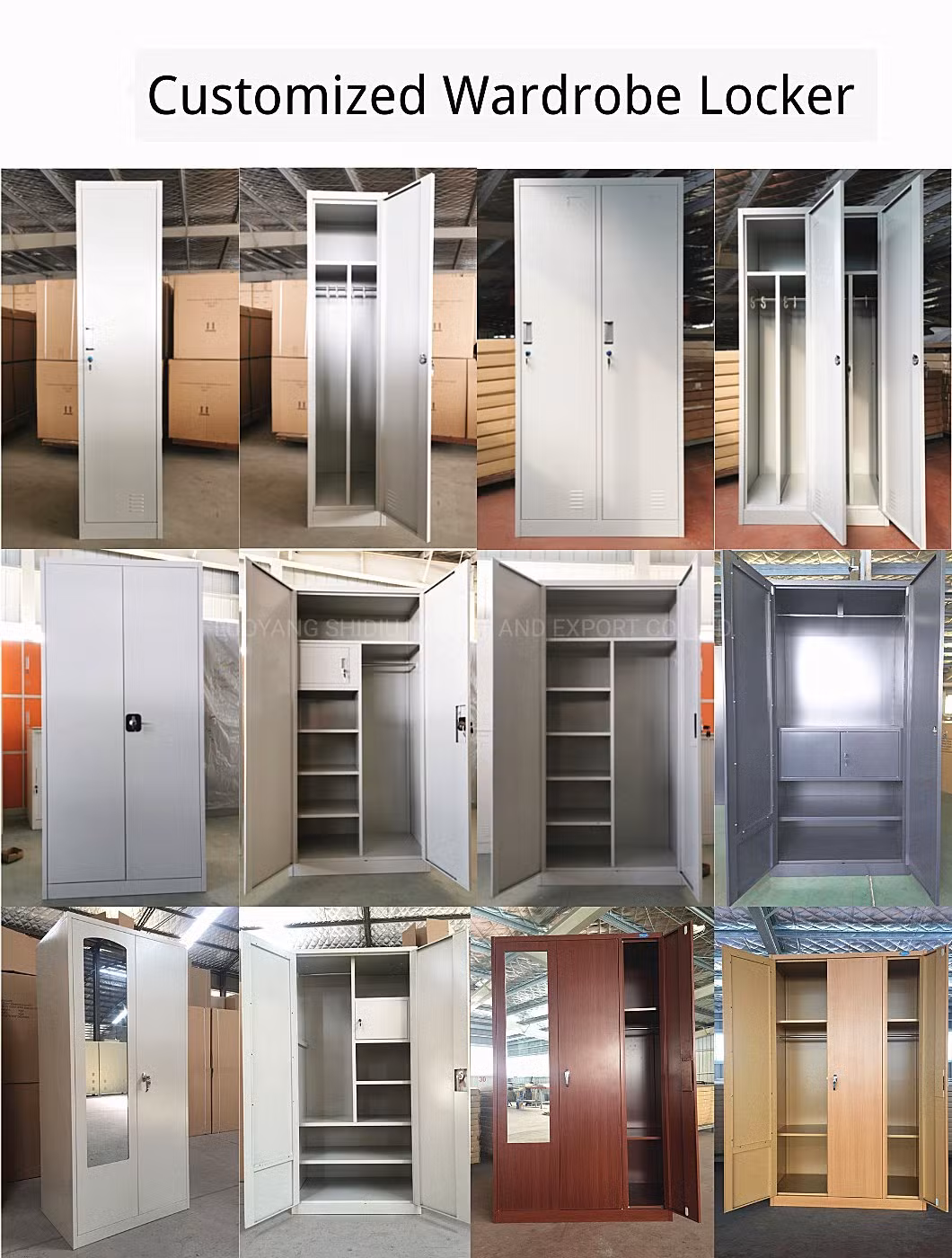 Bedroom Wardrobe with Mirror Steel Almirah Storage Locker Closet Cabinet Metal Furniture