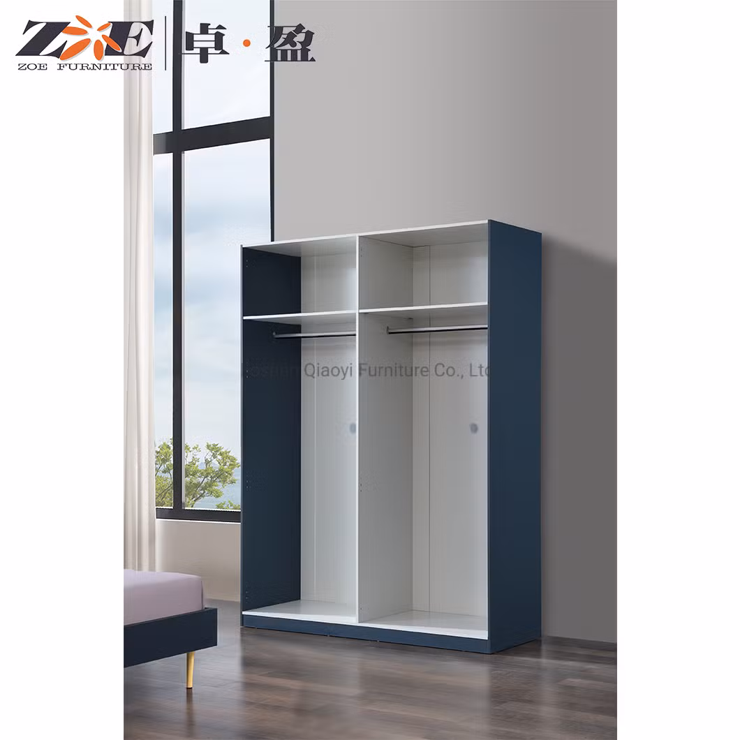 Home Bedroom Furniture Modern Sample Wooden 4 Door MDF Wardrobe Wholesale Price