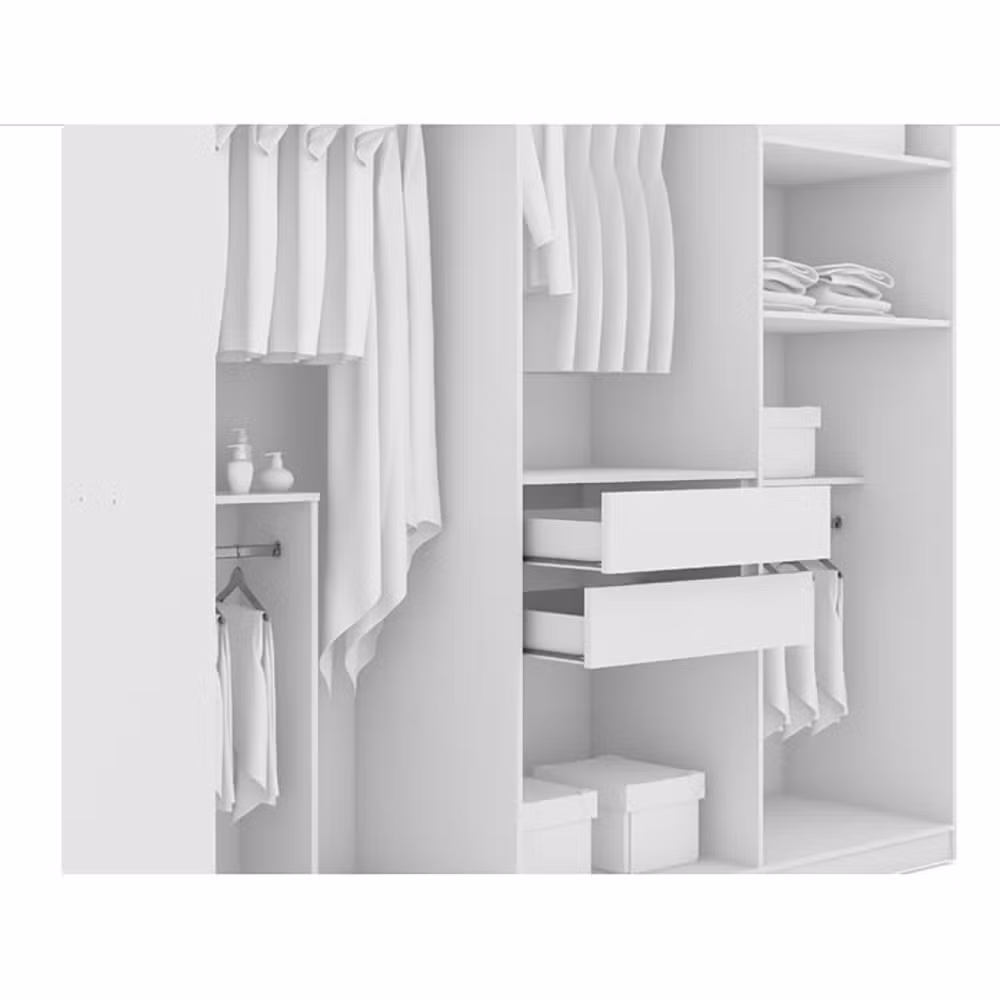 Wholesale Modern Freestanding Wardrobe Closet White Shoe Cabinet Bedroom Furniture