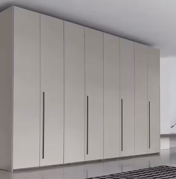 Dark Grey Custom Made Melamine Sliding Door Bedroom Wardrobe Design