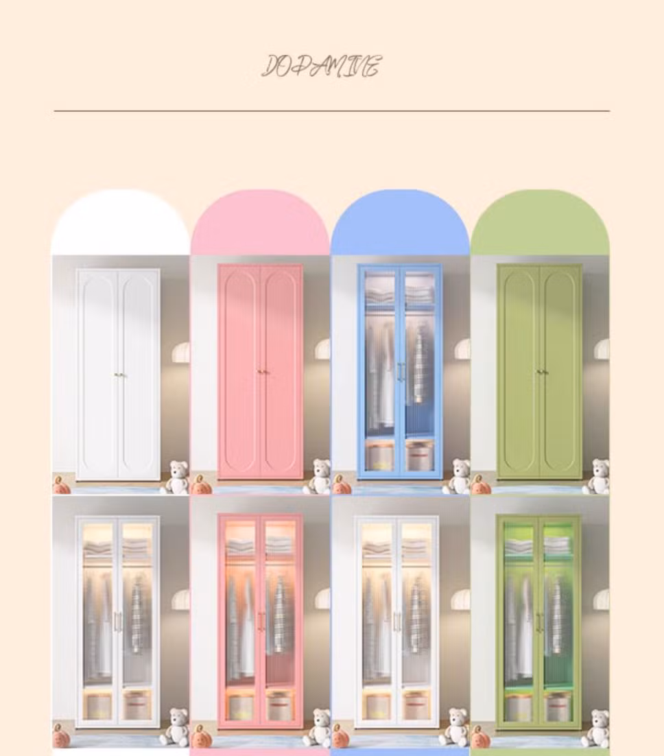 Children Room Wardrobe European Modern Steel Locker Waterproof Adult and Child Storage Closet