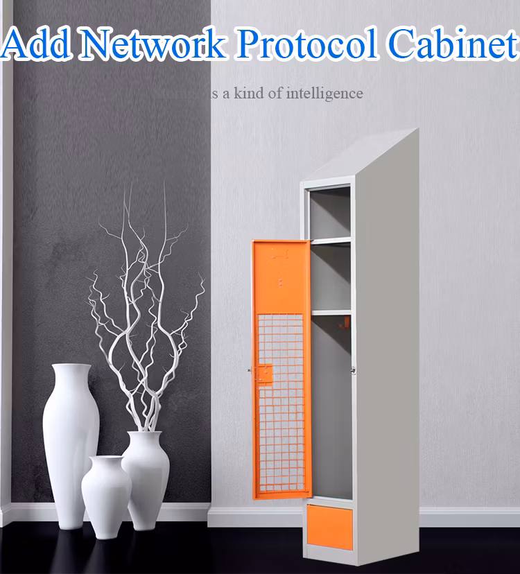 Customized Inclined Top Grid Single Door Locker Warehouse Steel Staff Wardrobe for Factory