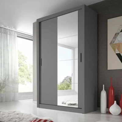 Arredamento camera da letto moderno minimalista armadio a muro in legno con specchio scorrevole Porta