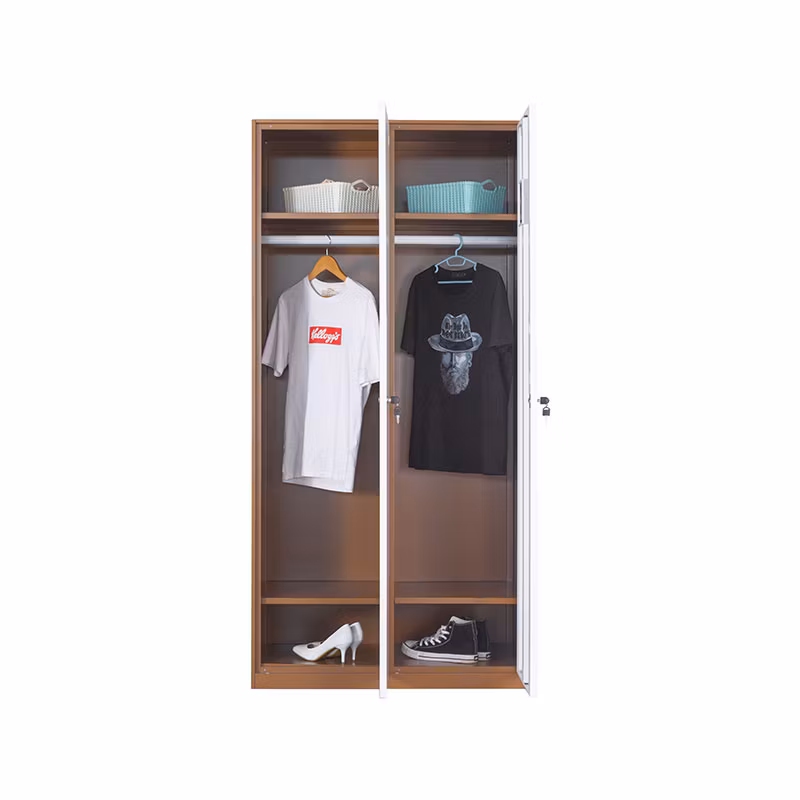 Double Door Steel Wardrobe Metal Solid Steel Design Locker Wardrobe