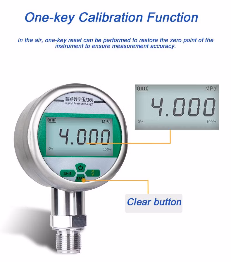 Digital Pressure Gauge Big LCD Screen for Water Pressure Oil Pressure Gas Pressure 0.2g 0.5g