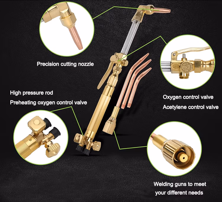 Rhk American Type Oxygen Acetylene Gas Regulator Heating Torch Welding Cutting Torch Kit