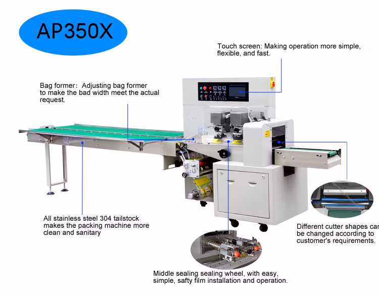 Maize Flour Packing Good Price Automatic Small Biscuit/Cookie/Cake /Candy Packaging Machine