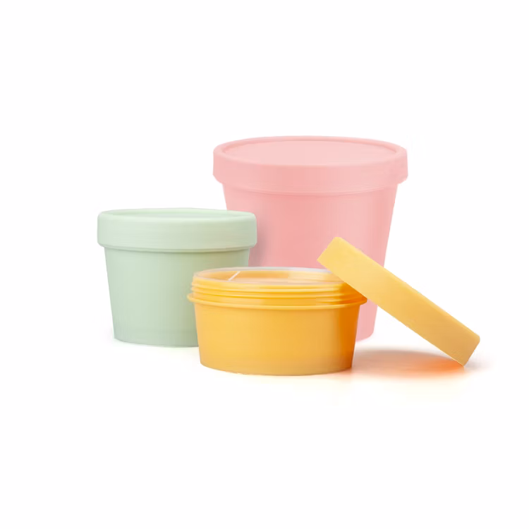Free Sample 50g 100g 200g 250g Cute Pink Face Body Scrub PP Container Empty Cream Packaging Cosmetic Jar Plastic with Lid