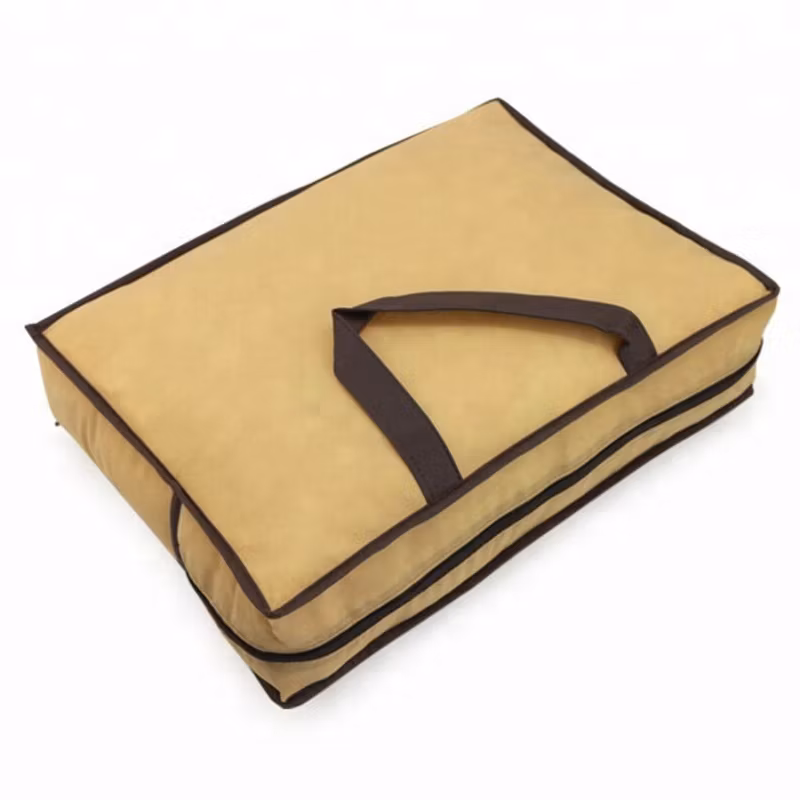 Customized Logo Printed Nonwoven Transparent PVC Pillow Duvet Down Blanket Comforter Quilt Bedding Sheets Convenient Storage Non Woven Packaging Zipper Tote Bag