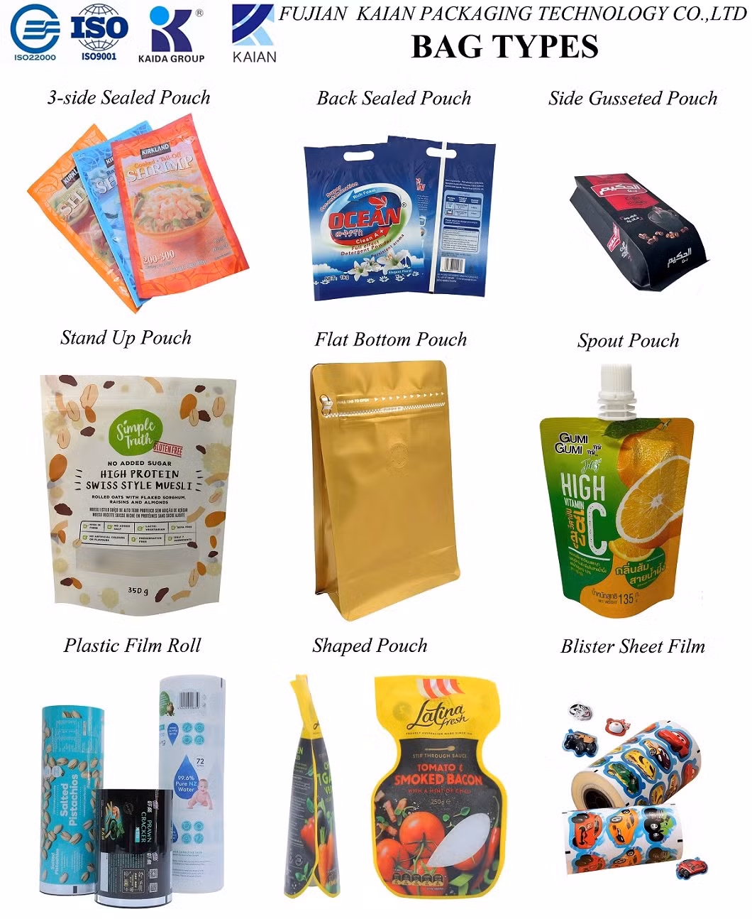 Laminating Material BOPP/VMCPP or Pet/VMPET/PE Snack Packaging Food Grade Plastic Film in Roll Package