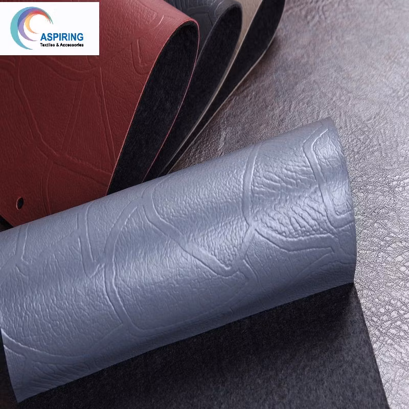 Vintage Design Double Color Printed PVC Leather Fabric for Sofa