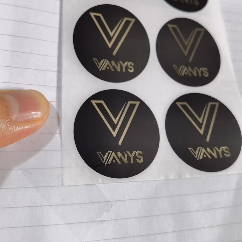 Custom Logo Self Adhesive Roll Gold Foil Label Hot Stamping Waterproof Gift Packaging Thank You Sticker Label for Small Business