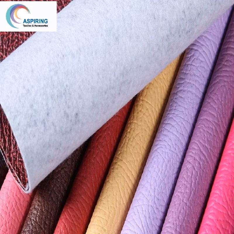 Vintage Design Double Color Printed PVC Leather Fabric for Sofa