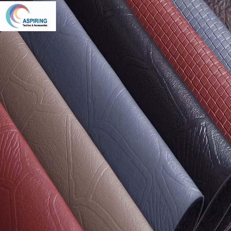 Vintage Design Double Color Printed PVC Leather Fabric for Sofa