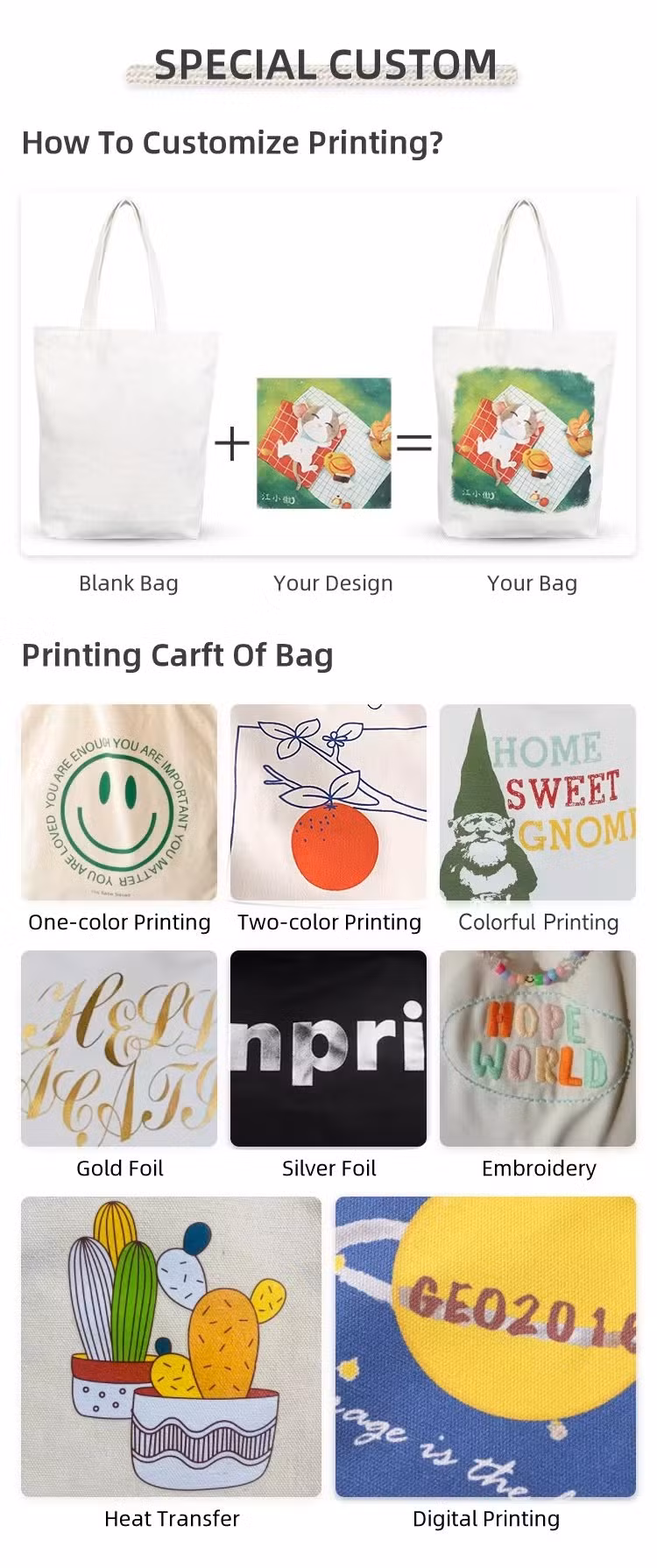 Hot Sale Reusable Blank Cotton Tote Bag Custom Logo Fashion Eco Friendly Organic Cloth Packaging Canvas Shopping Tote Bag