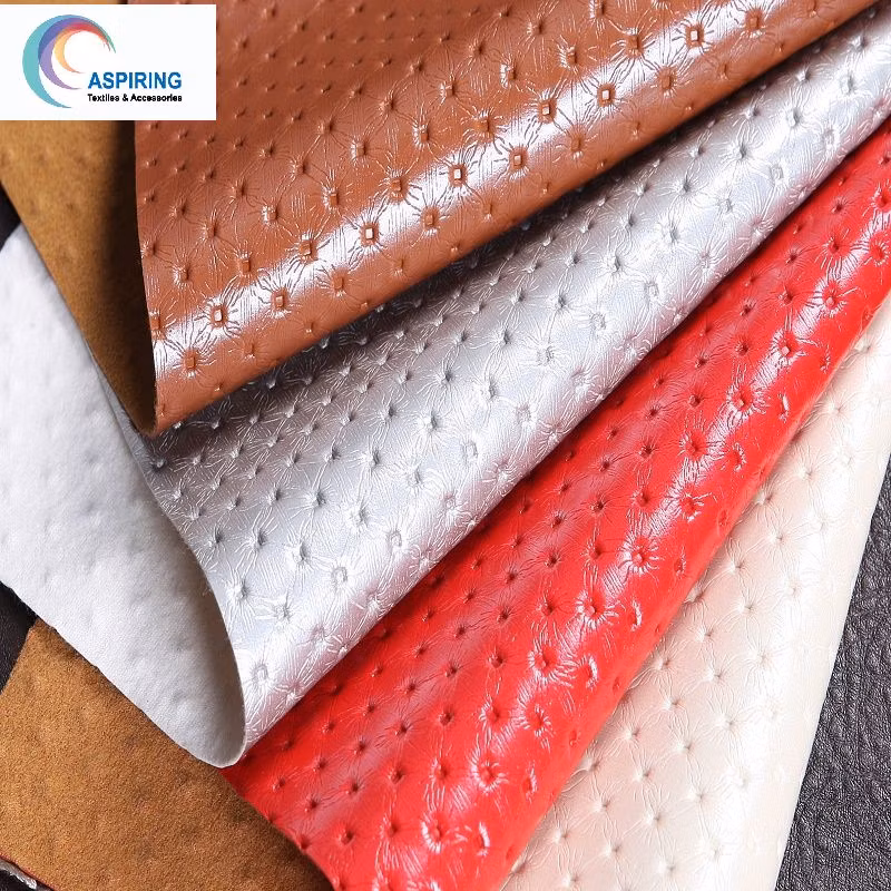 Vintage Design Double Color Printed PVC Leather Fabric for Sofa