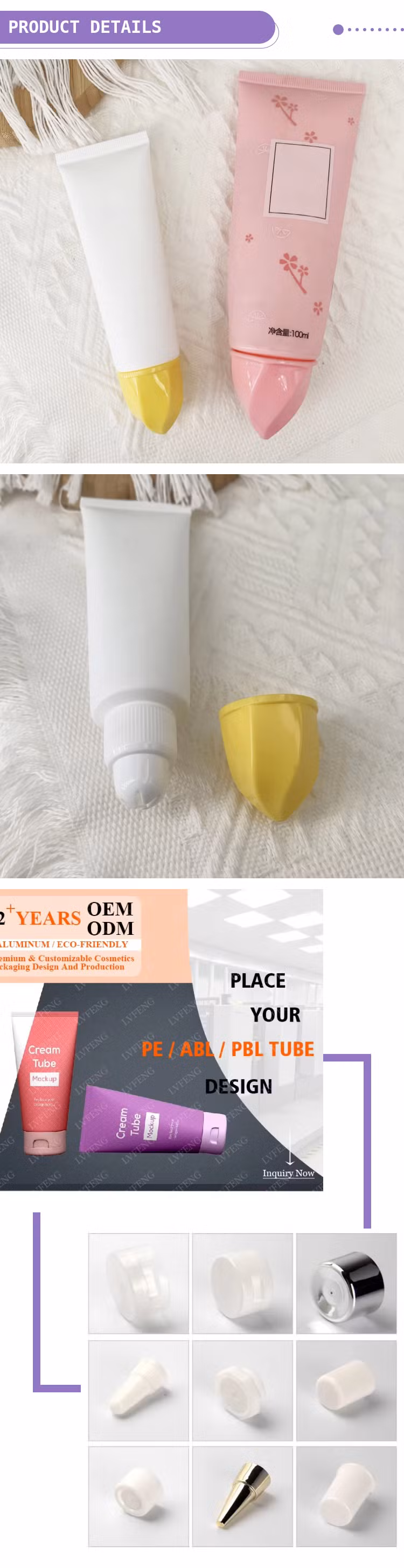 Factory Empty Cosmetic Toothpaste Foundation Hand Cream1o0ml Facial Treatment 1o0g Plastic Tubes Packaging for Cosmetics