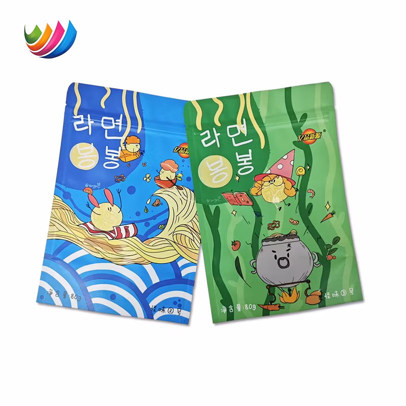 OEM Factory Customized UV Printing Ziplock Stand up Pouch Plastic Bag Snacks Packaging