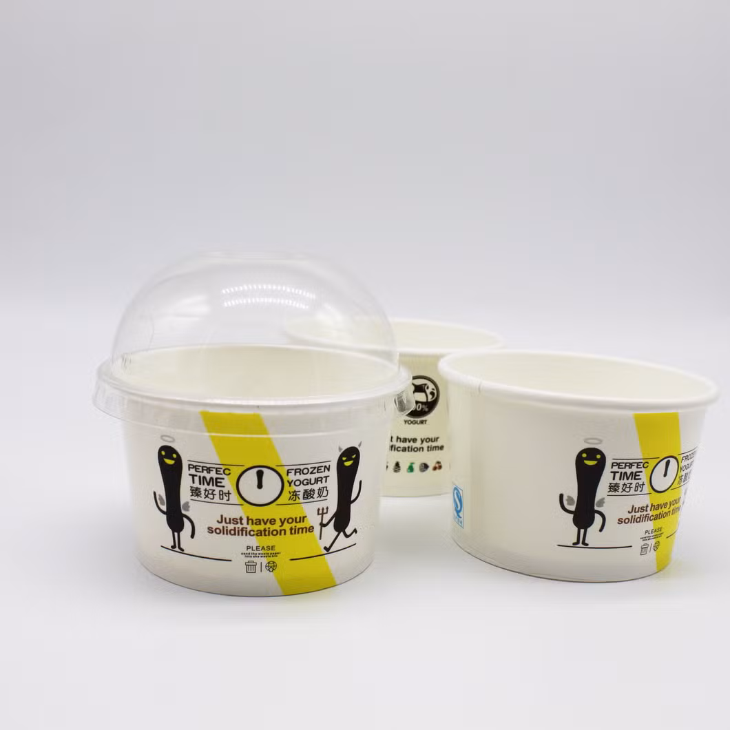 Food Grade Single Wall 6.5oz 200ml PLA Coated Ice Cream Paper Cup Design