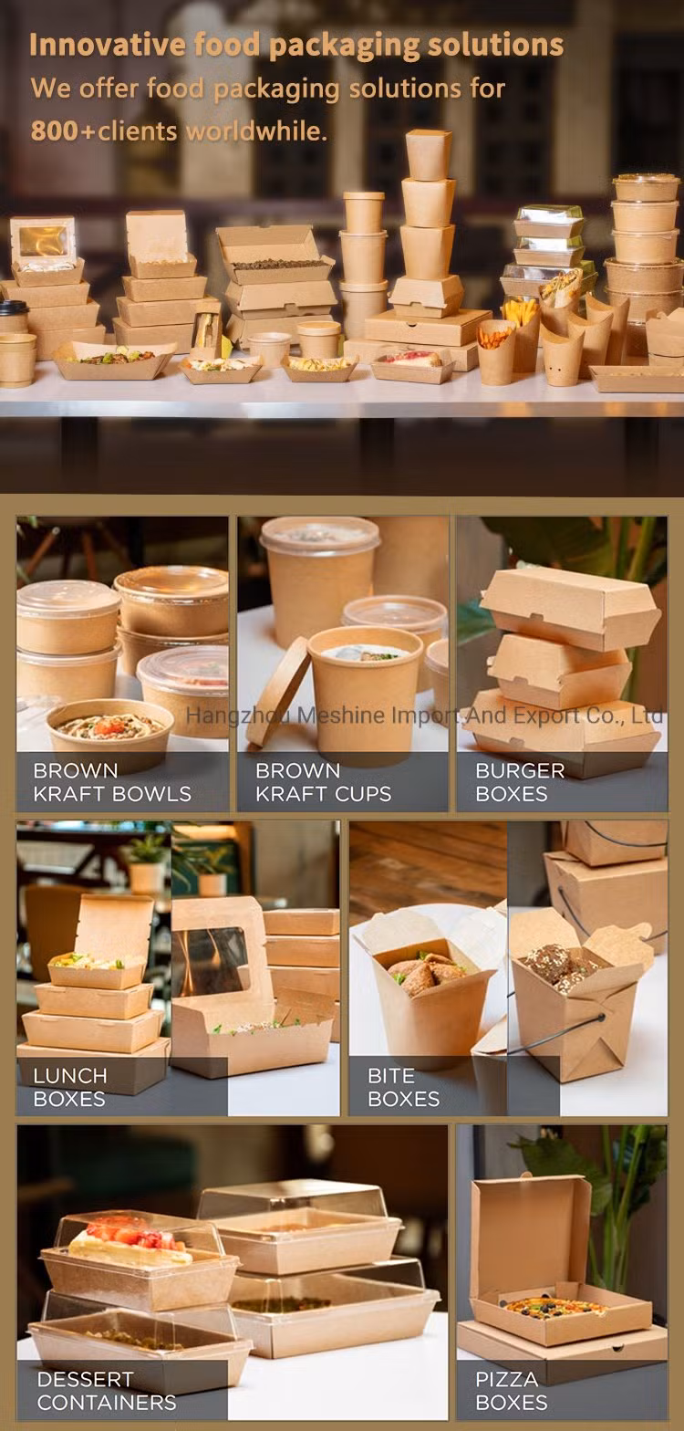 Disposable Takeaway Biodegradable Printed Paper Fast Food Packaging