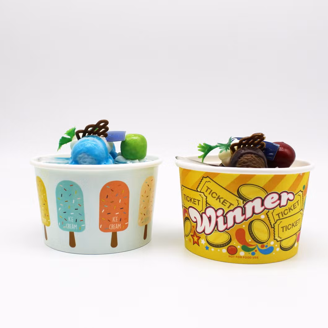 Food Grade Single Wall 6.5oz 200ml PLA Coated Ice Cream Paper Cup Design
