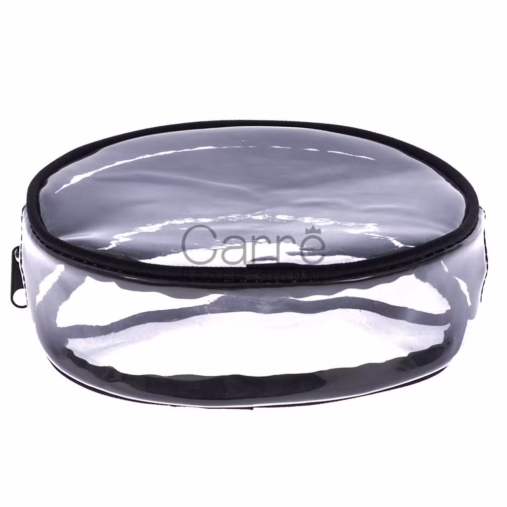 Custom Clear Round Shape Makeup Pouch Washable Transparent Vinyl Makeup Bag