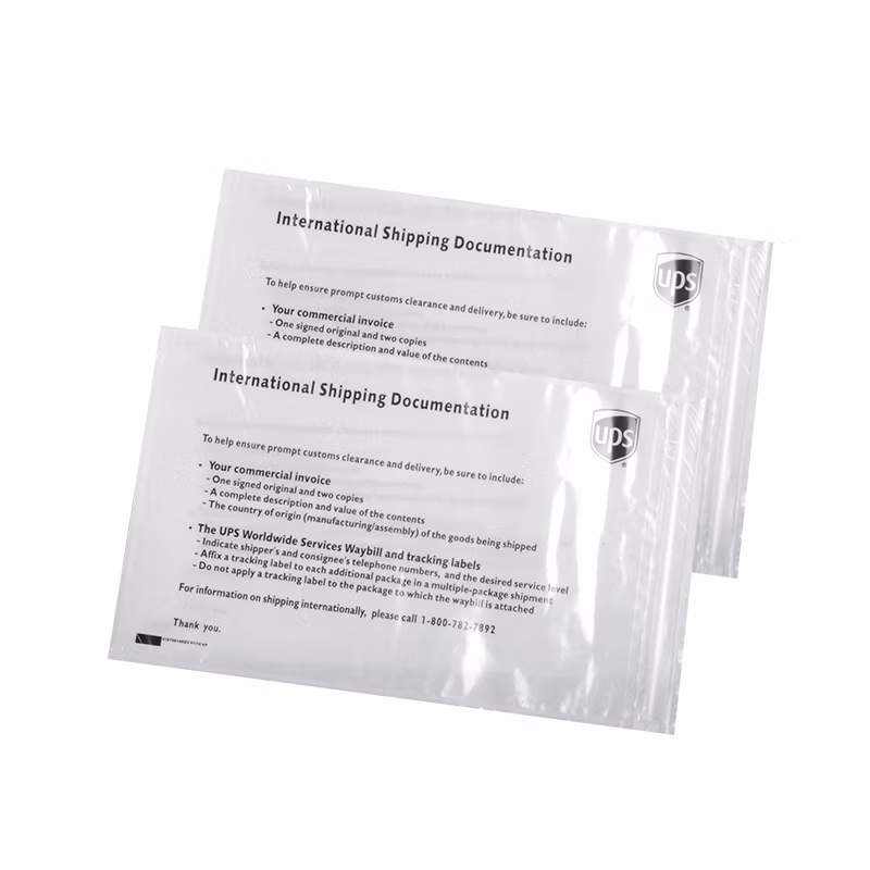 270*180mm Color Printing Adhesive Envelope Waterproof Packing List Envelope with Zipper Lock
