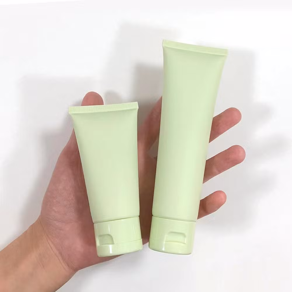 Free Sample Cheap Cosmetic Packaging White 30ml 1oz PE Squeeze Hose Flip Top Cap Hand Cream Bottle