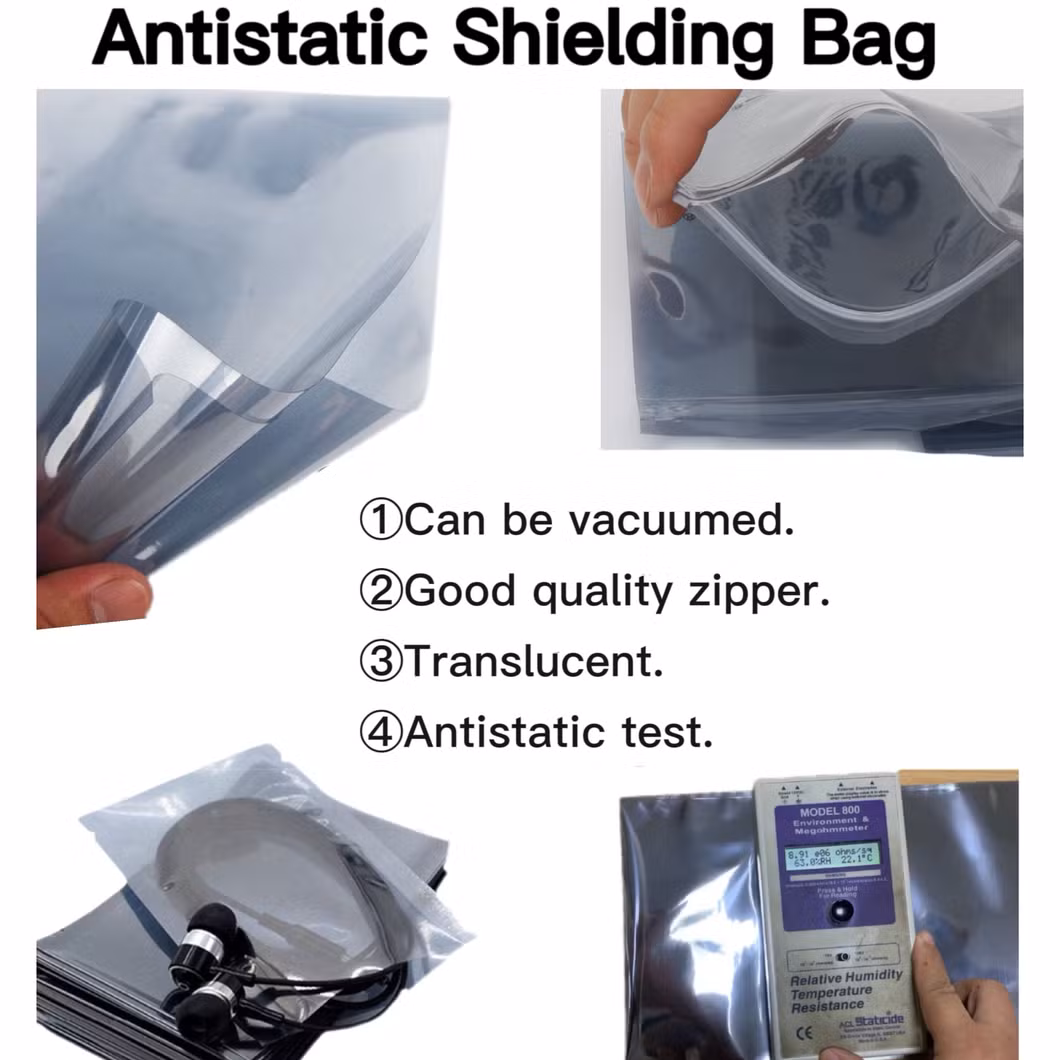 Heat Sealing for Electronics Custom Thickness 0.075-0.2 mm ESD Shielding Bags