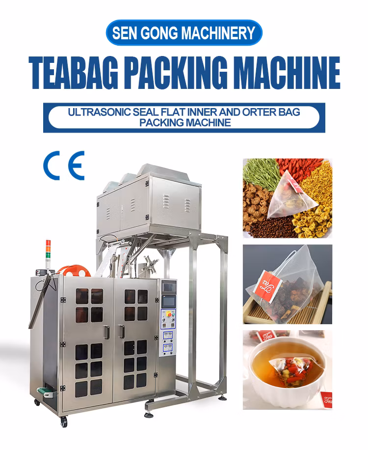 Wholesale Automatic Flat Nylon Tea Bag Japan Shincha Tea Packing Machine with Outer Envelope