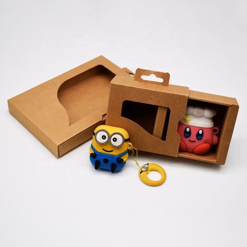 Eco Friendly Kraft Drawer Sliding Flower Paper Box Packaging with Clear Window